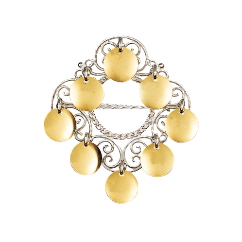 Sølje, hvit/forgylt