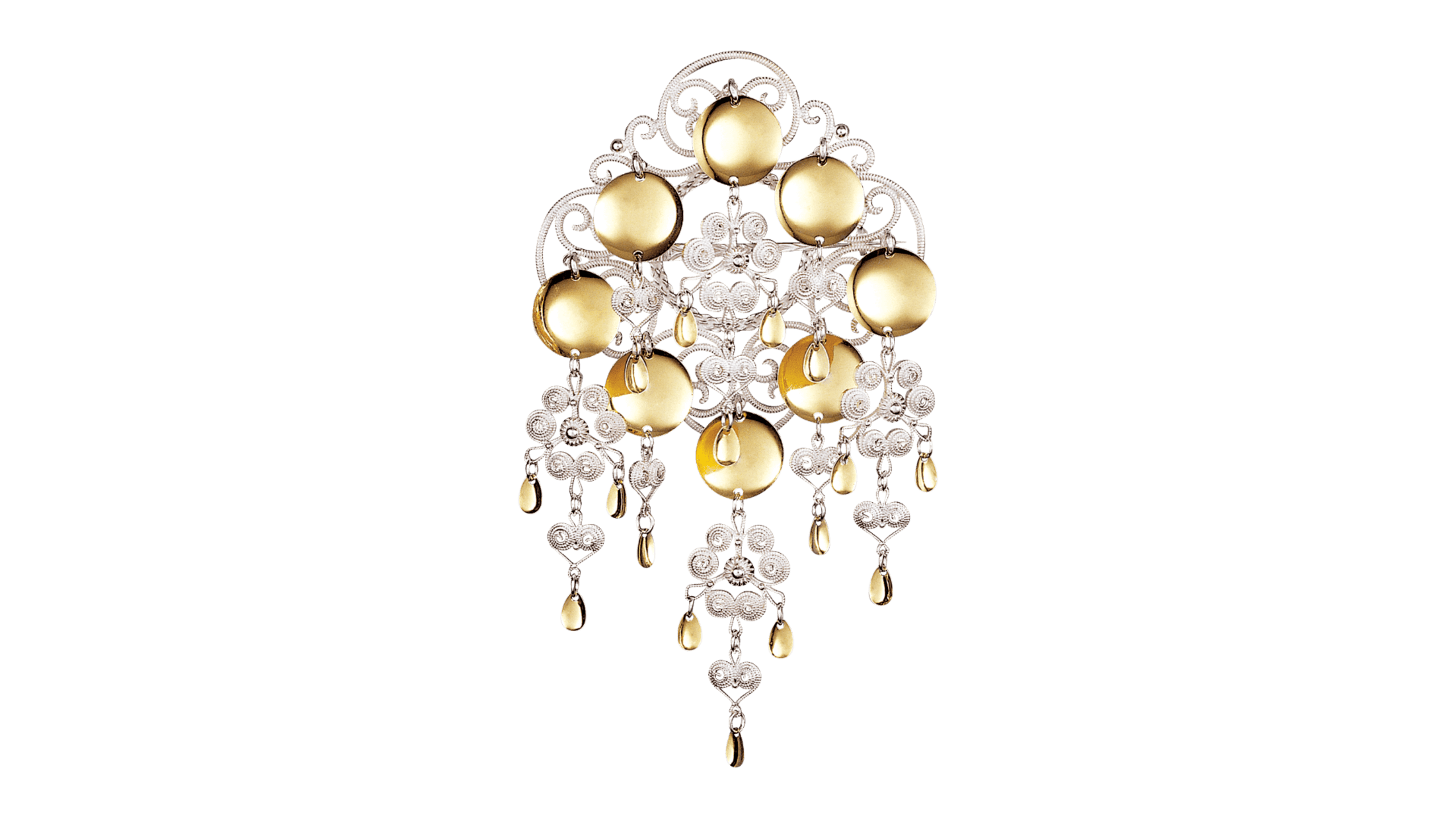 Sølje, hvit/forgylt