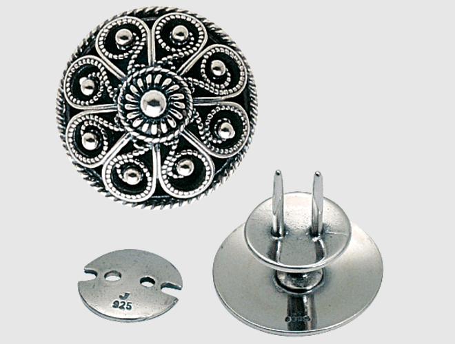 Knapp til kniv, 17 mm, oksidert