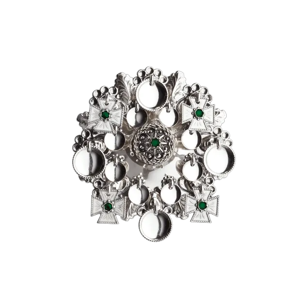 Sølje, oksidert med lilla stein - Bilde 4