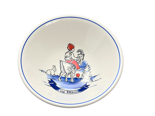 Nils og blåmann porselensskål