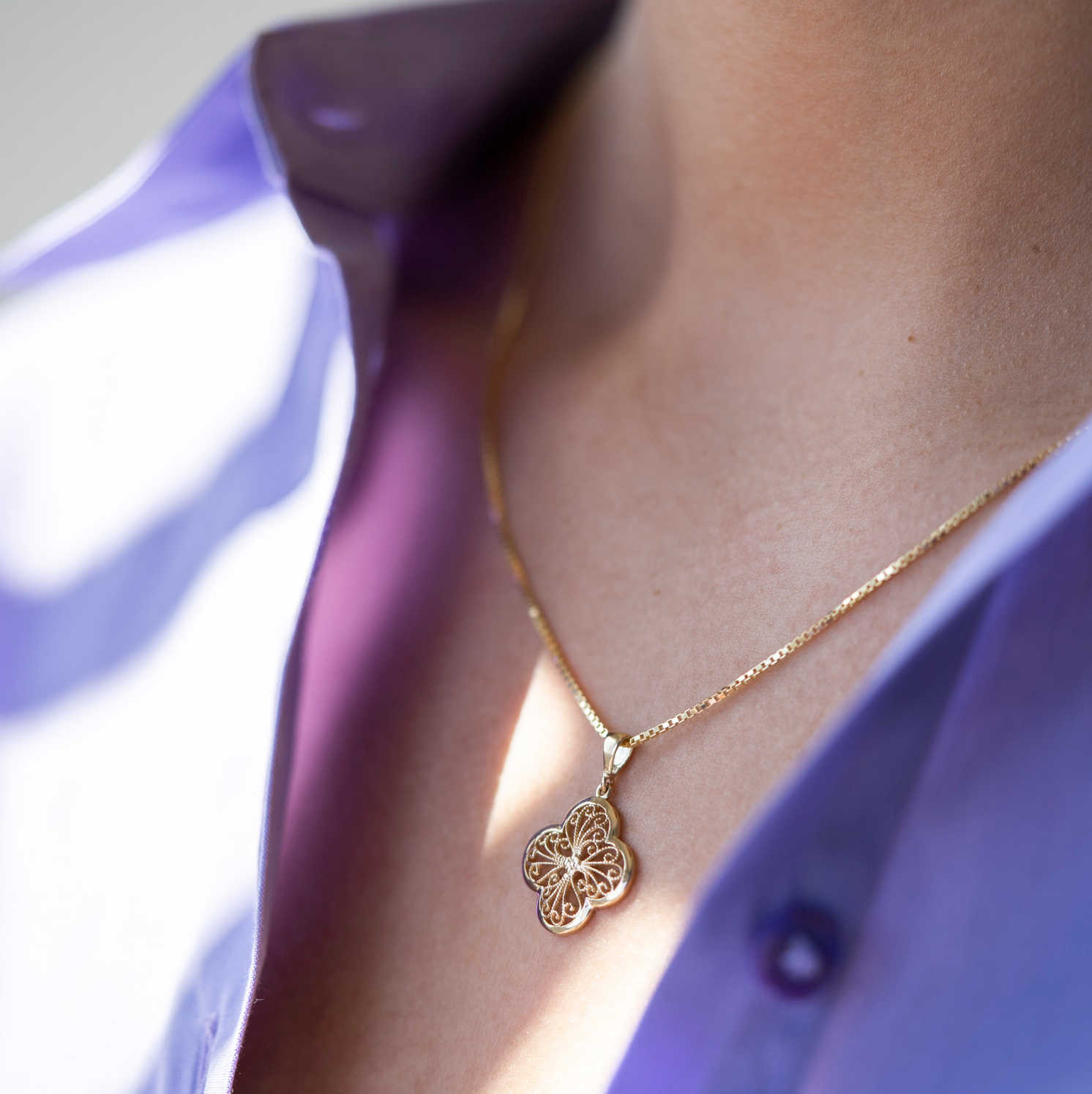 Anheng i gull blomst - Bilde 3