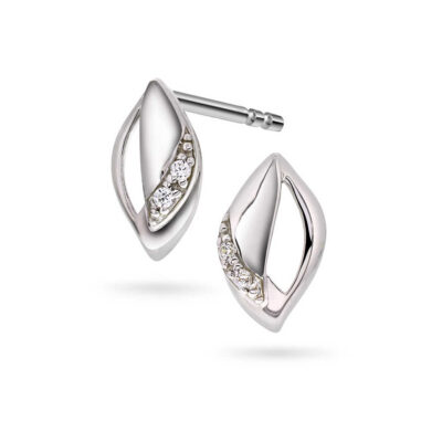 Øredobber i gull med zirkonia