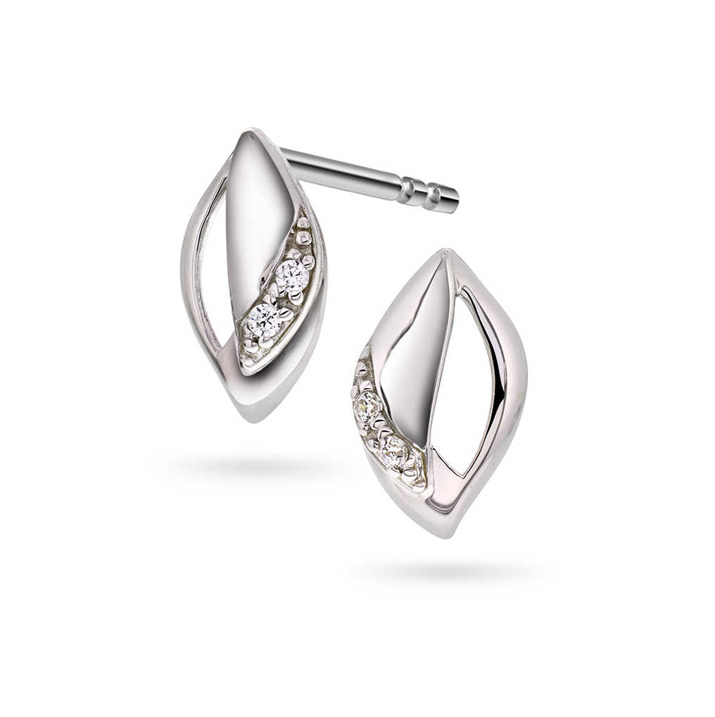 Øredobber i gull med zirkonia