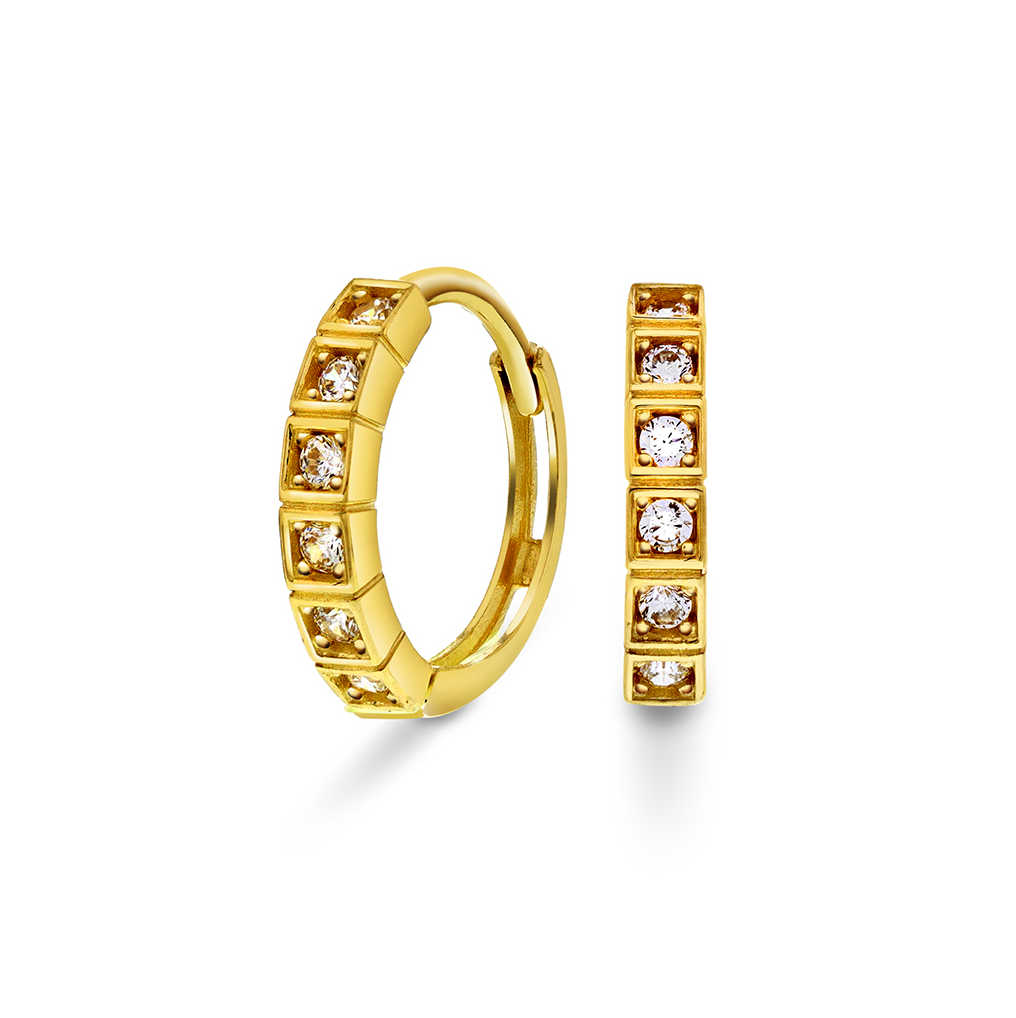 ØRERINGER I GULL MED ZIRKONIA