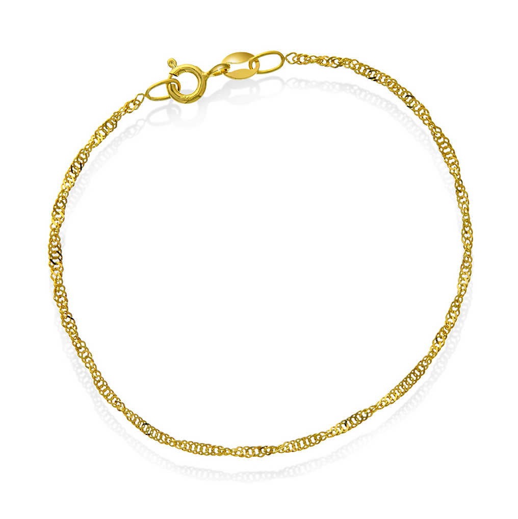 19 cm armbånd singapore forgylt sølv