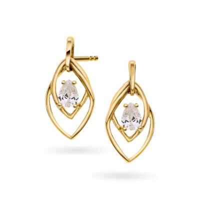 Øredobber i gull med zirkonia