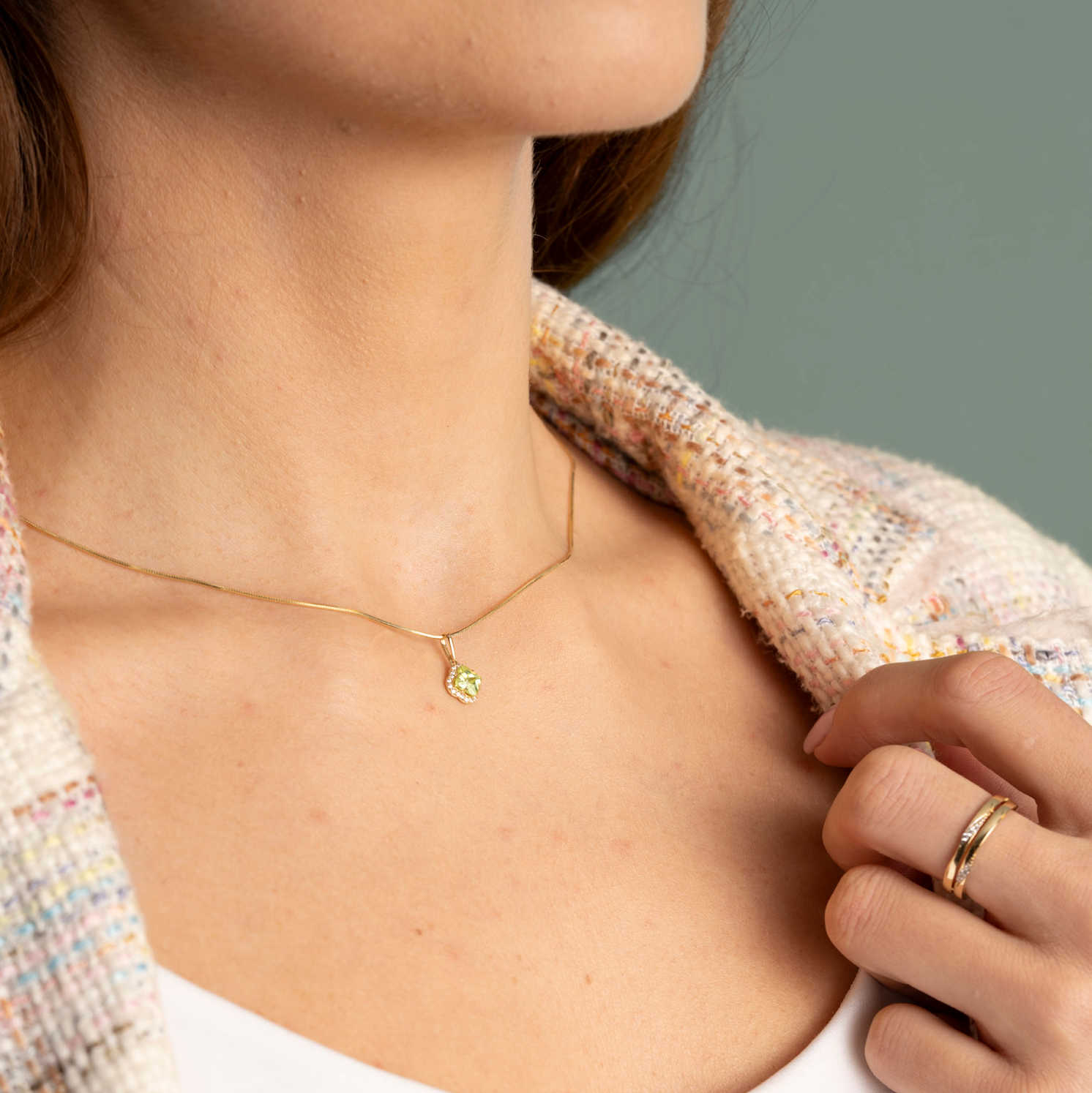 Anheng i gull med zirkonia - Bilde 2