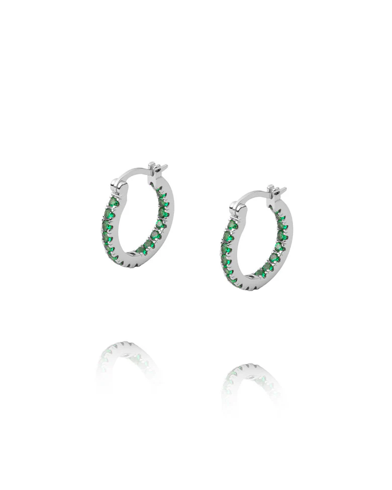 Lunar Earrings Silver / Green Medium