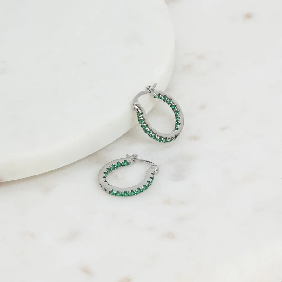 Lunar Earrings Silver / Green Medium - Bilde 2