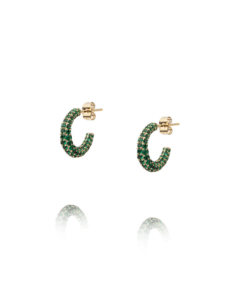 Glasier Earrings Gold / Green Small
