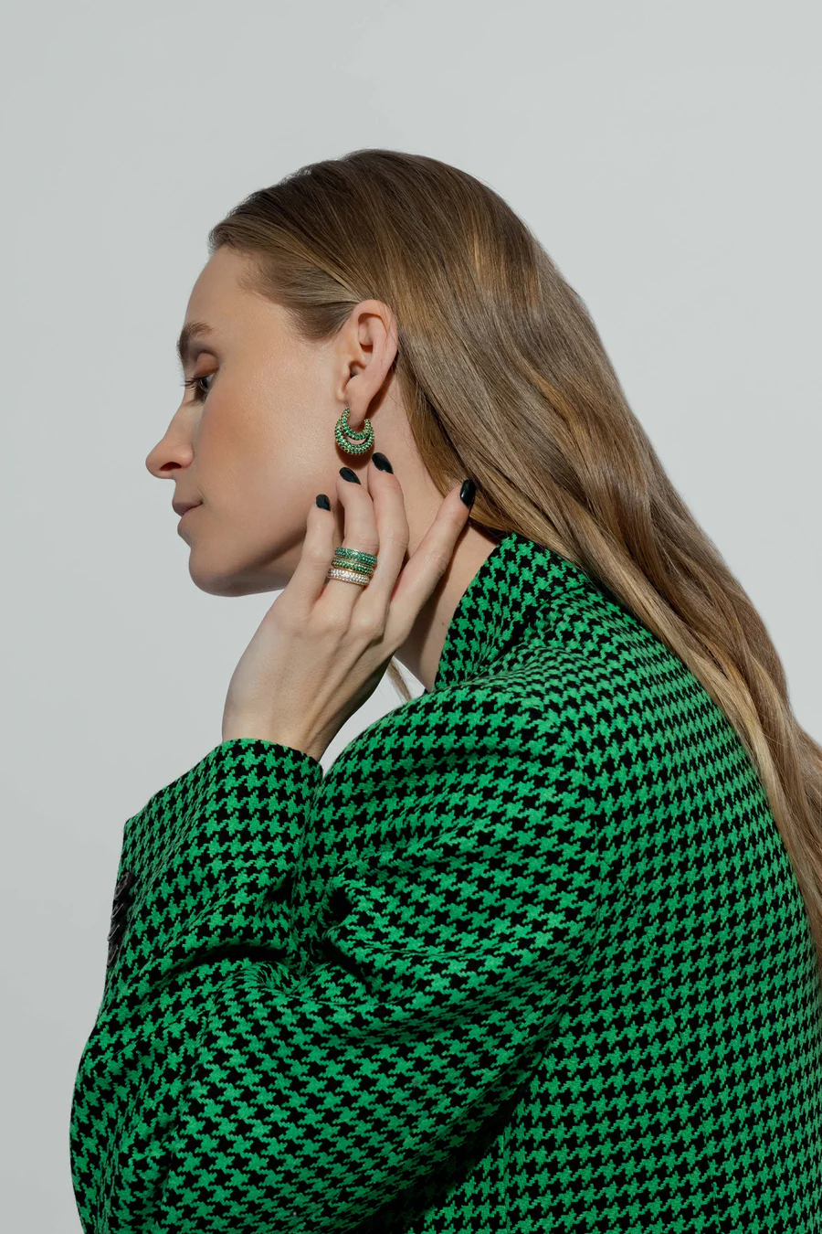 Glasier Earrings Gold / Green Small - Bilde 2