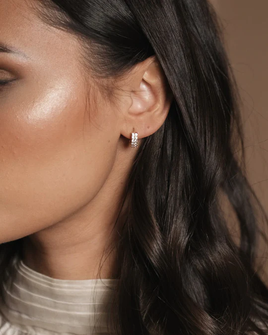 Midnight Gold Hoops Small - Bilde 2