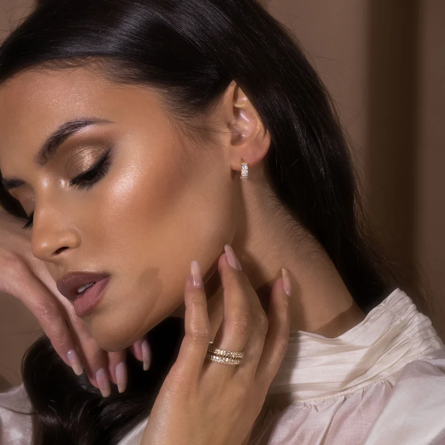 Midnight Gold Hoops Medium - Bilde 2