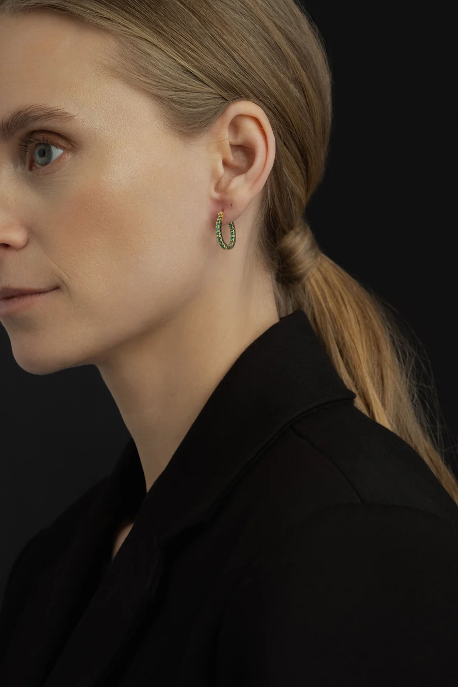 Lunar Earrings Gold / Green Medium - Bilde 2