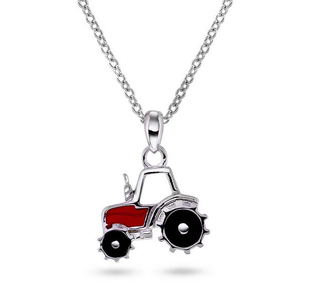 Smykke i sølv traktor