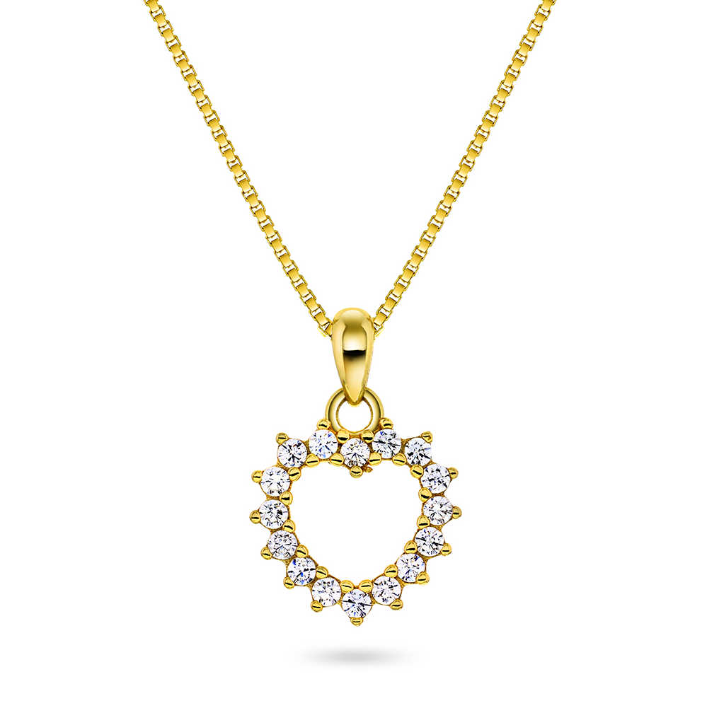 Smykke i sølv med zirkonia hjerte