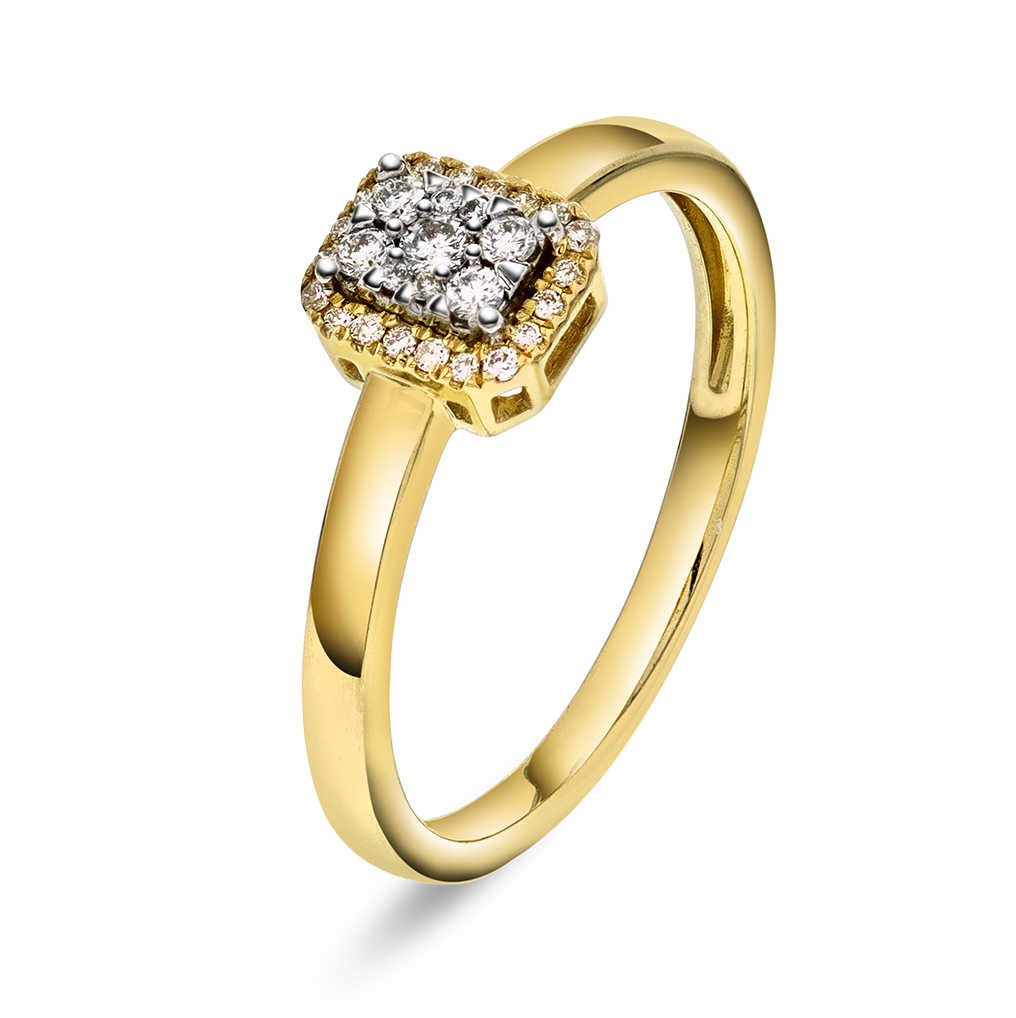 Ring i gull med diamanter 0,15 WP