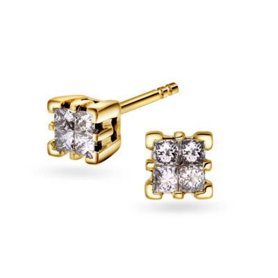 Øredobber i gull med diamanter 0,25ct WP