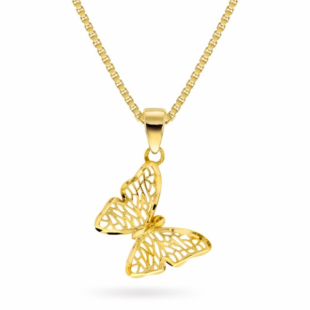 Sommerfugl i gult gull