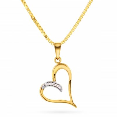 Hjerte i gull diamanter 0,012ct