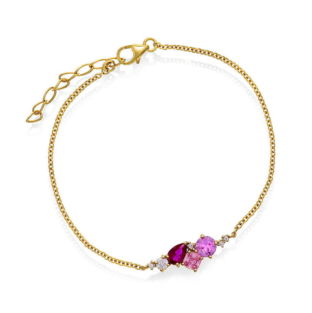 GLAM armbånd med rosa toner