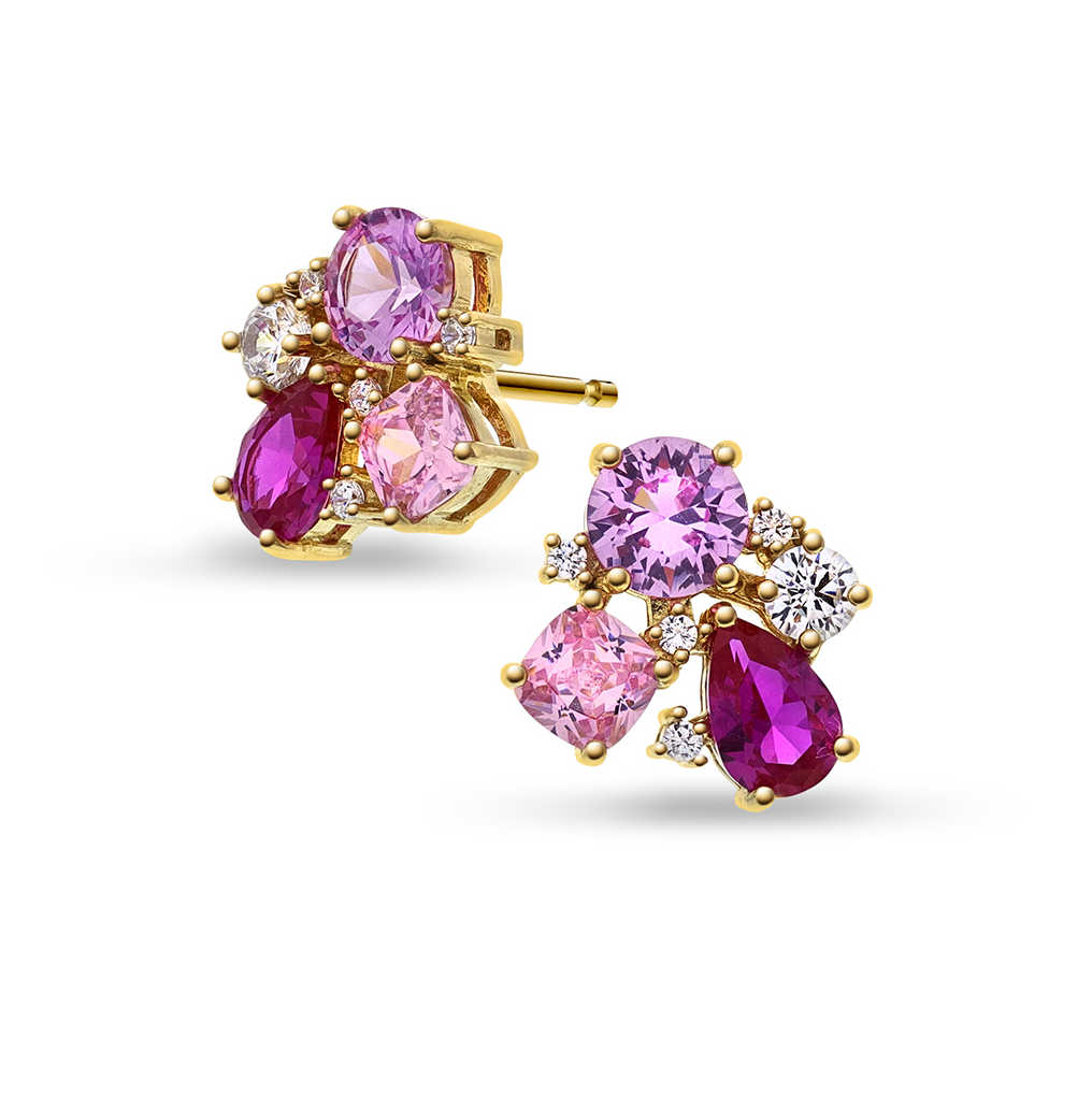 GLAM øredobber med rosa toner