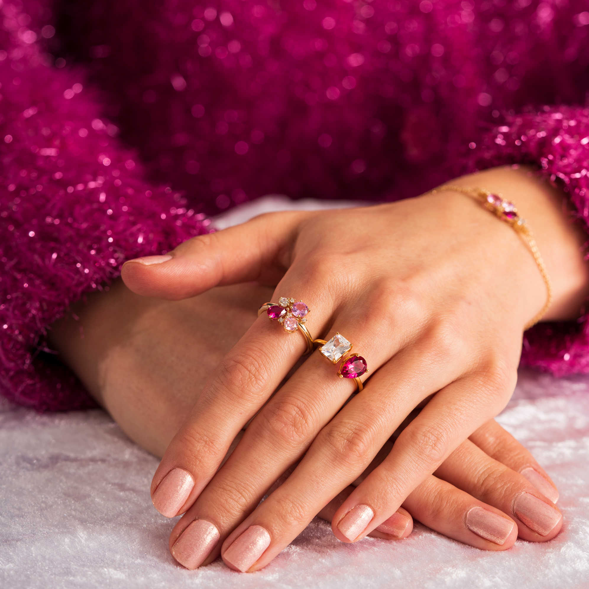 GLAM ring med rosa toner - Bilde 2