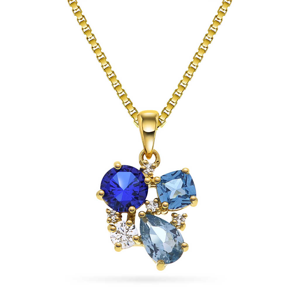 GLAM smykke med blå toner