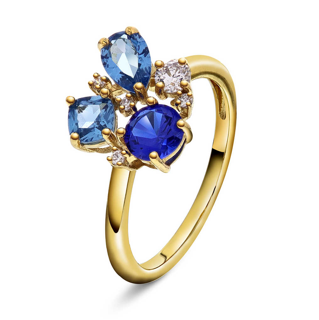 GLAM ring med blåtoner