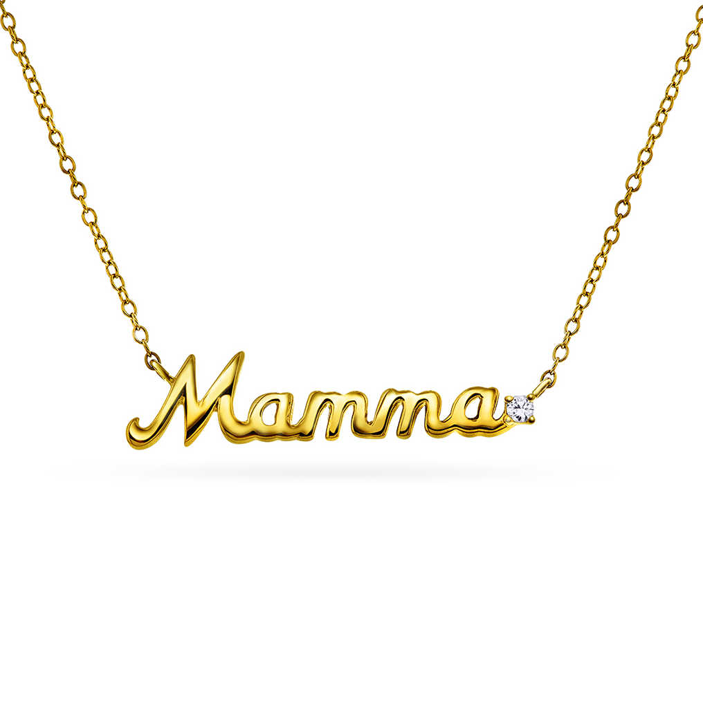 Smykke i sølv med zirkonia - Mamma