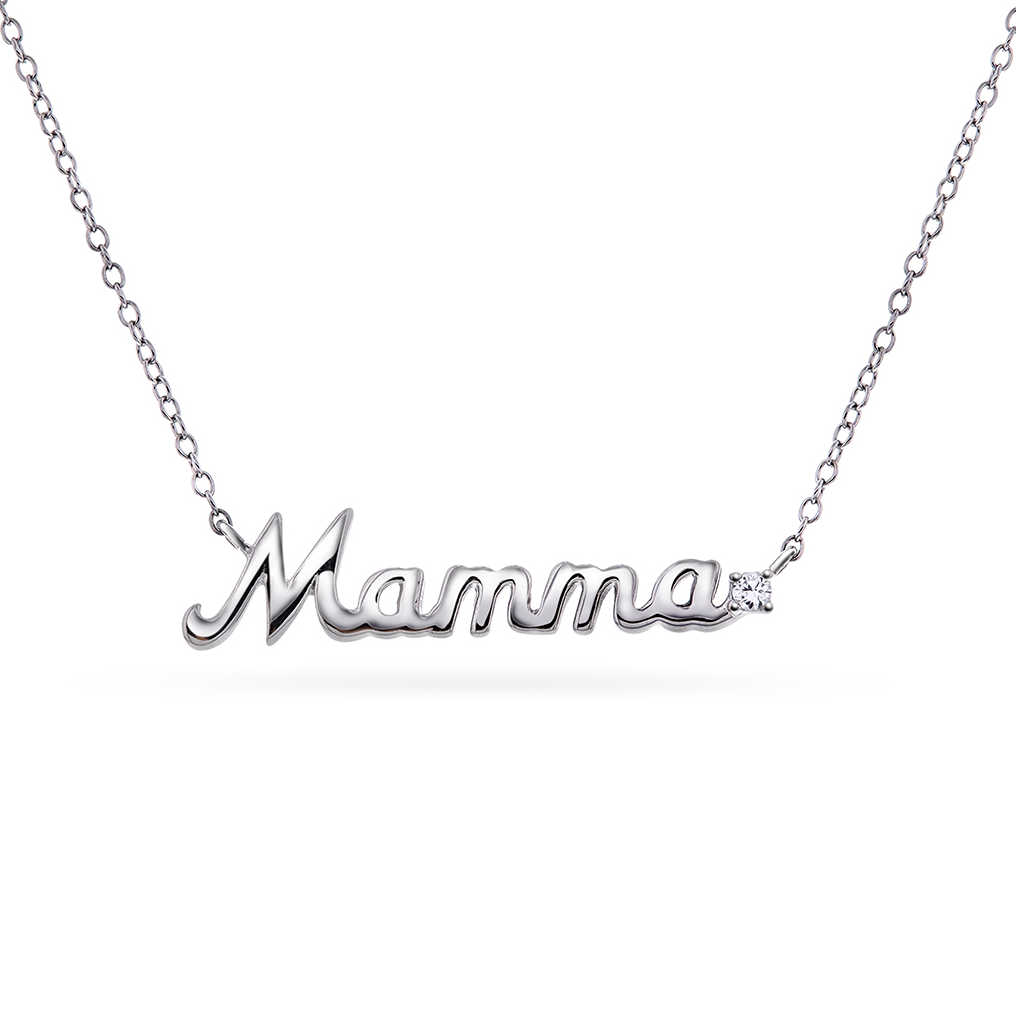 Smykke i sølv med zirkonia - Mamma
