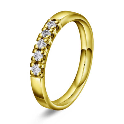 Ring i gull med diamanter 0,25 TWVS