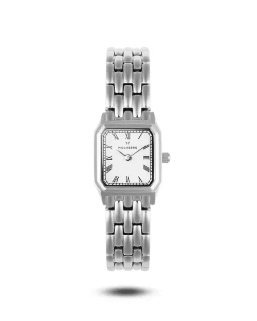 Mockberg Classic Square Stål / Hvit 18x19mm