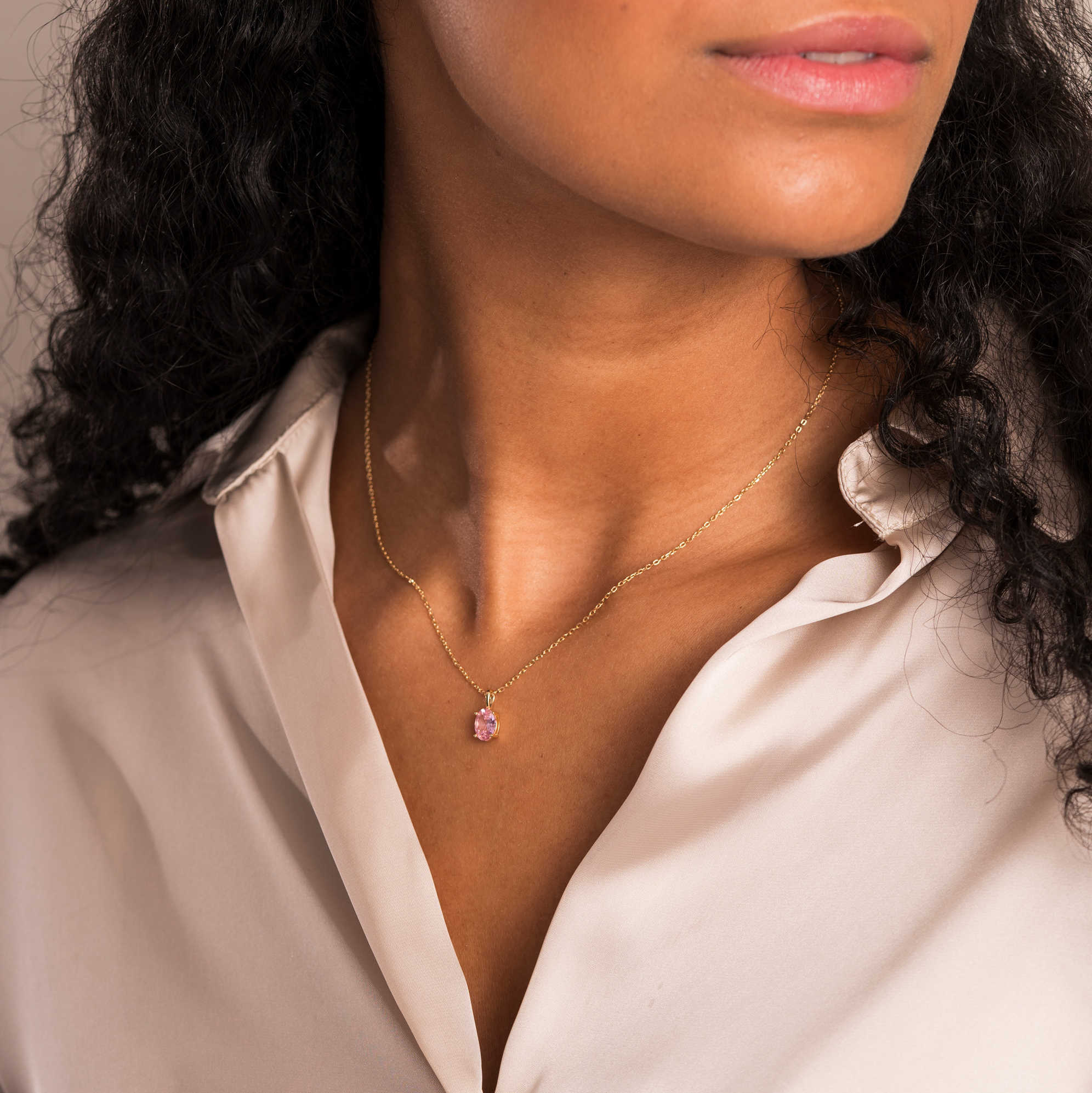 Cara smykke i sølv med rosa zirkonia - Bilde 2