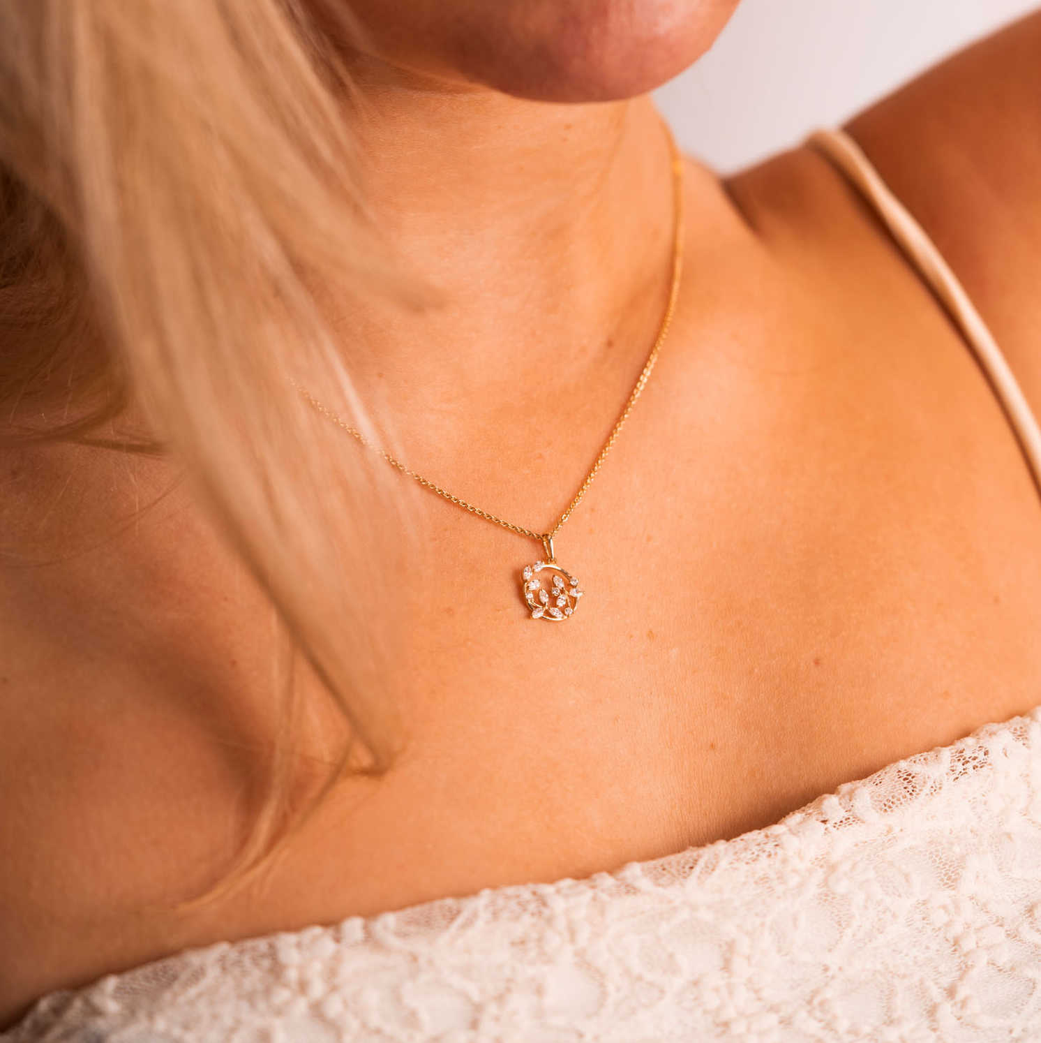 Anheng i gull med zirkonia - Bilde 2