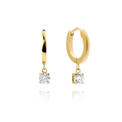 Mockberg Jolie Gold Hoops - White