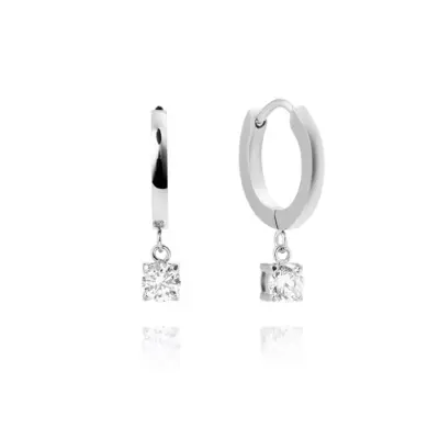 Mockberg Jolie Silver Hoops - White