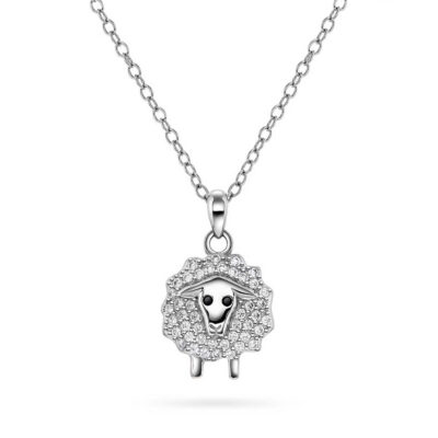 Smykke i sølv med zirkonia lam