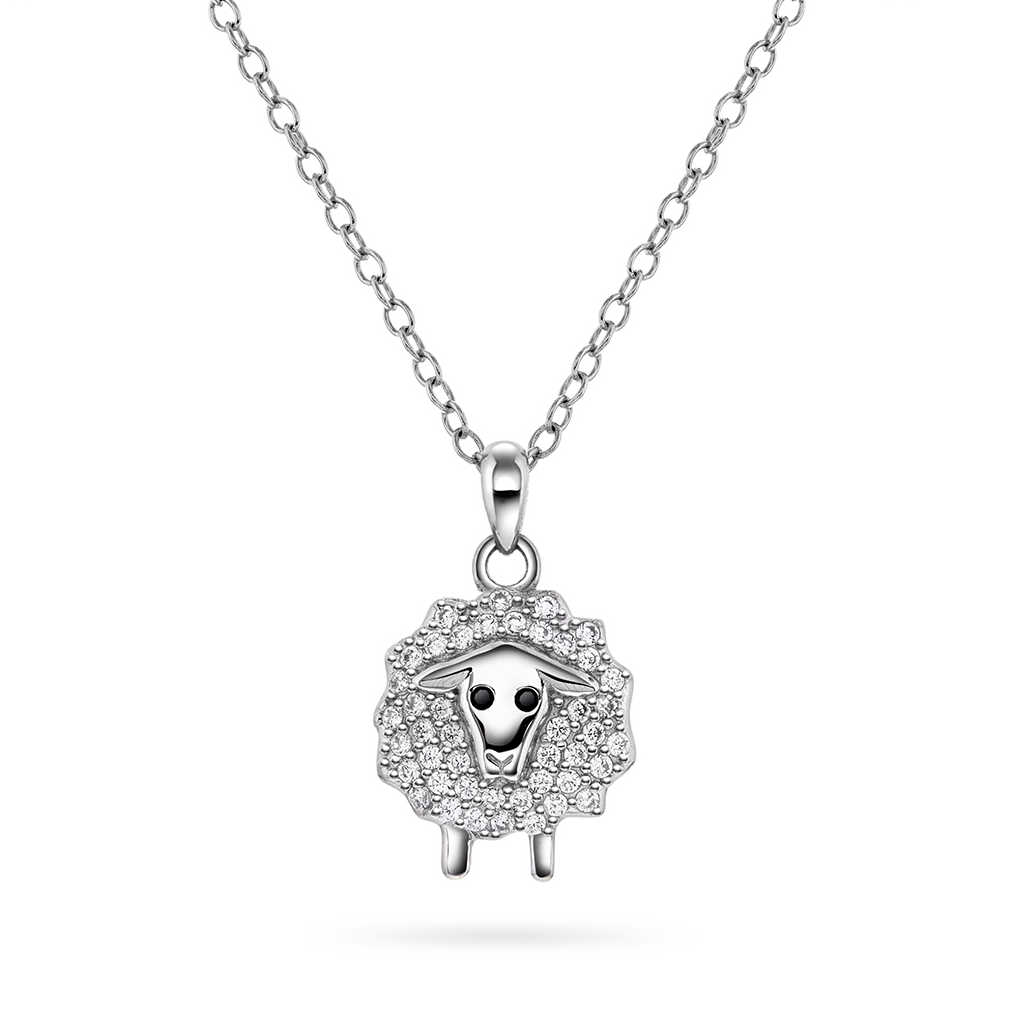 Smykke i sølv med zirkonia lam