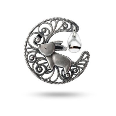 Kanin-sølje, oksidert med dråpeformet løv