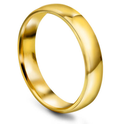 4mm glatt ring, innv.buet 375 gull