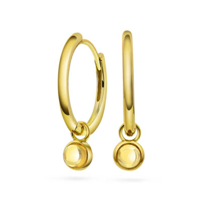 Ørering i sølv med citrin GLEDE