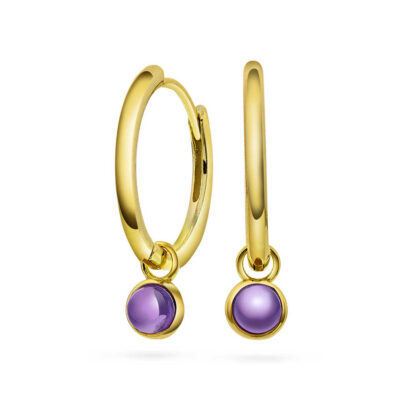 Ørering i sølv med ametyst RO