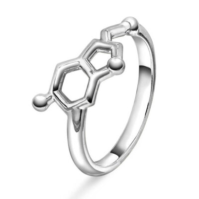 Ring i sølv serotonin glede