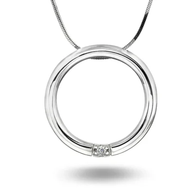 Anheng i gull med diamant 0,05 ct WSI