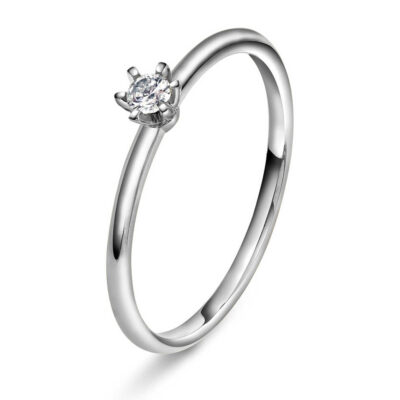 Vida ring i gull med dia 0,07 ct TWSI