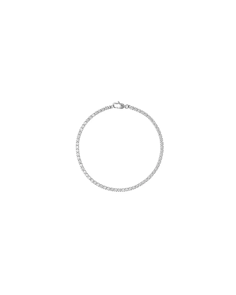 Shiny Tennis Bracelet Silver Medium
