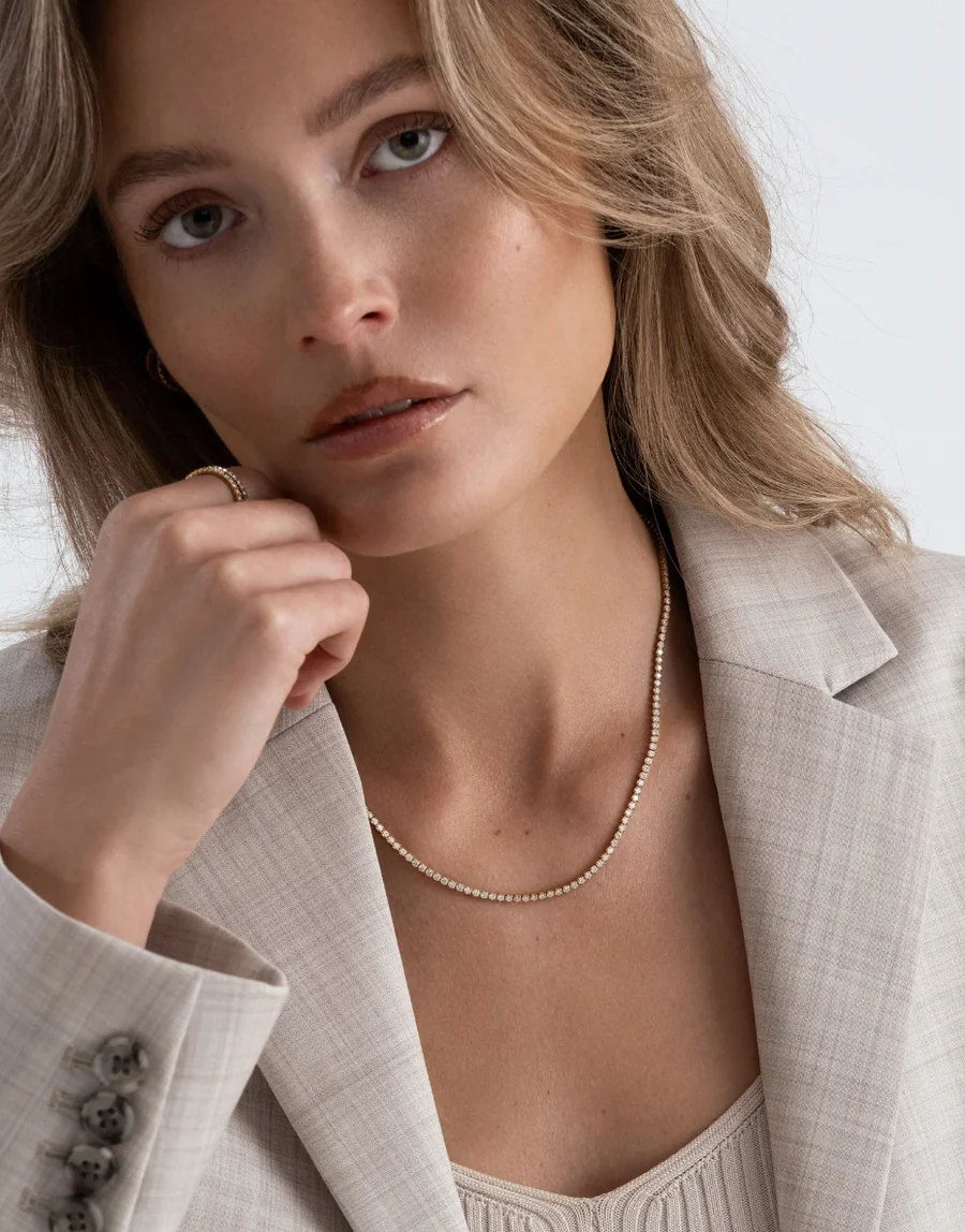 Shiny Tennis Necklace Gold - Bilde 2