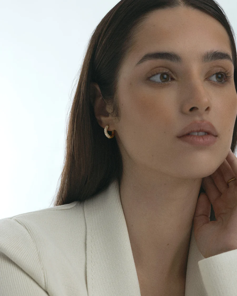 Pavé Everyday Medium Gullfarget Hoops - Bilde 2